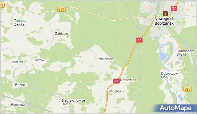 mapa Białowice, Białowice na mapie Targeo