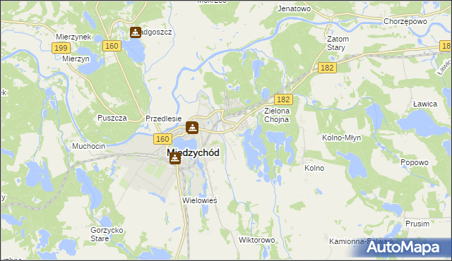 mapa Bielsko gmina Międzychód, Bielsko gmina Międzychód na mapie Targeo