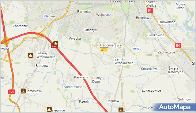 mapa Biestrzyków, Biestrzyków na mapie Targeo