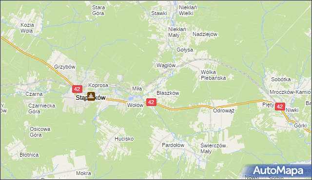 mapa Błaszków, Błaszków na mapie Targeo