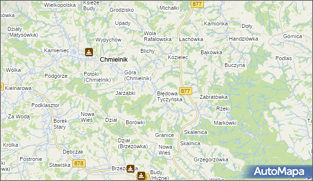 mapa Błędowa Tyczyńska, Błędowa Tyczyńska na mapie Targeo