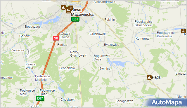 mapa Bogusławki Duże, Bogusławki Duże na mapie Targeo