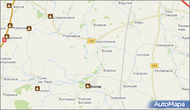 mapa Boguszyce gmina Borów, Boguszyce gmina Borów na mapie Targeo