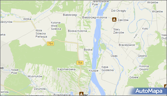 mapa Boiska, Boiska na mapie Targeo