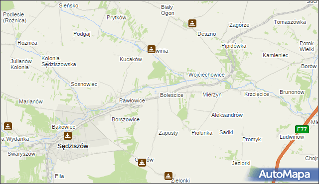 mapa Boleścice, Boleścice na mapie Targeo