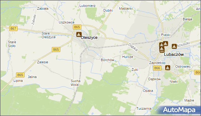 mapa Borchów, Borchów na mapie Targeo