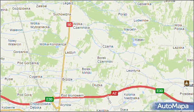 mapa Borek Czarniński, Borek Czarniński na mapie Targeo