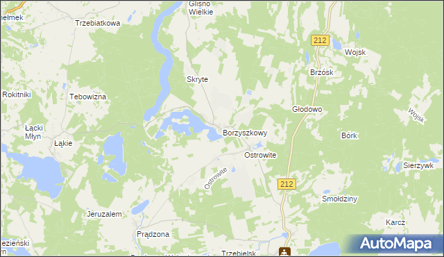 mapa Borzyszkowy, Borzyszkowy na mapie Targeo