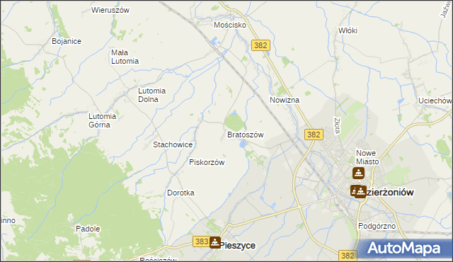 mapa Bratoszów, Bratoszów na mapie Targeo