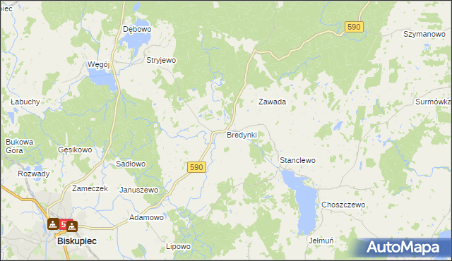 mapa Bredynki, Bredynki na mapie Targeo