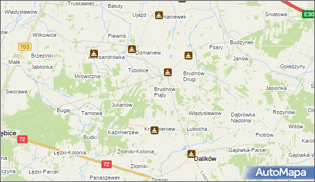 mapa Brudnów Stary, Brudnów Stary na mapie Targeo