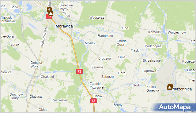 mapa Brudzów, Brudzów na mapie Targeo