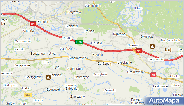 mapa Brzezie gmina Kłaj, Brzezie gmina Kłaj na mapie Targeo