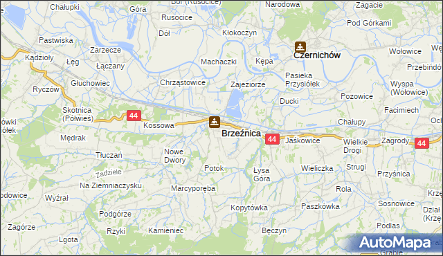 mapa Brzeźnica powiat wadowicki, Brzeźnica powiat wadowicki na mapie Targeo