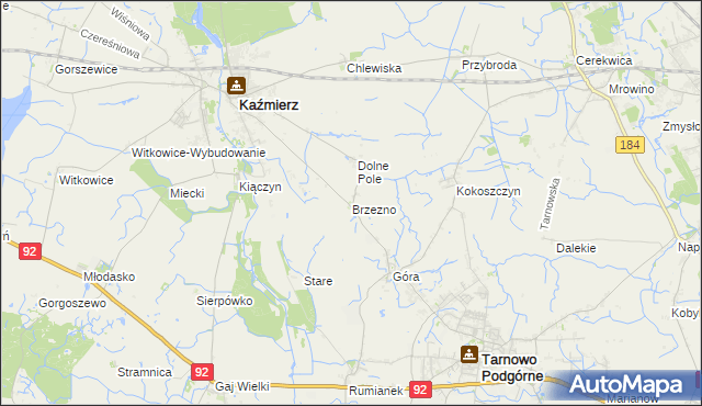 mapa Brzezno, Brzezno na mapie Targeo