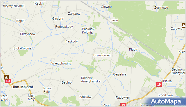 mapa Brzostówiec, Brzostówiec na mapie Targeo