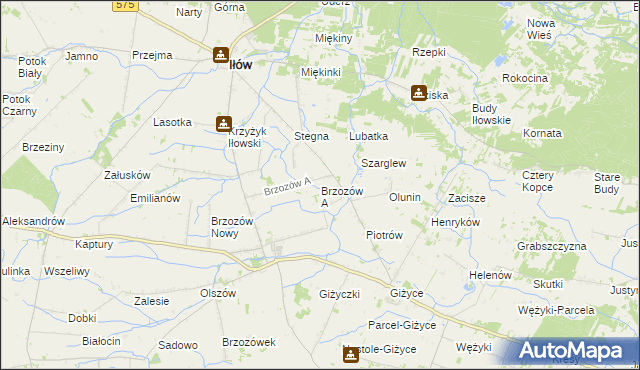 mapa Brzozów A, Brzozów A na mapie Targeo