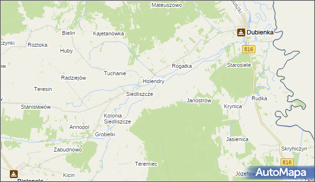 mapa Brzozowiec gmina Dubienka, Brzozowiec gmina Dubienka na mapie Targeo