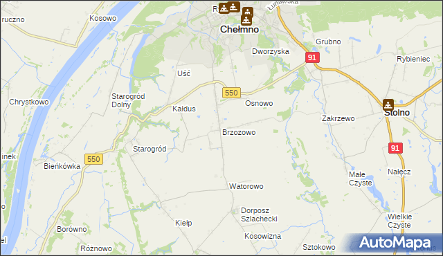 mapa Brzozowo gmina Kijewo Królewskie, Brzozowo gmina Kijewo Królewskie na mapie Targeo