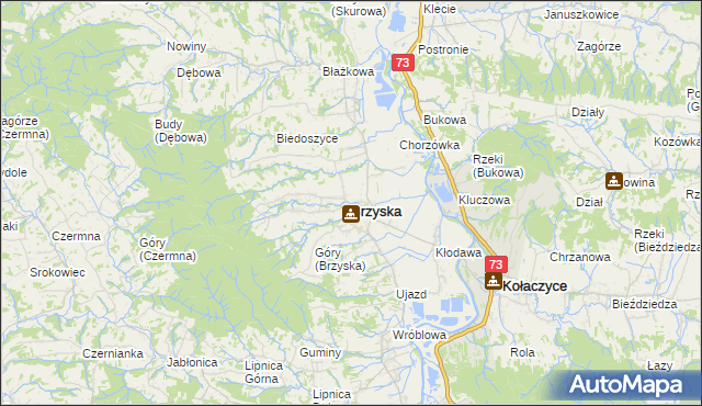 mapa Brzyska, Brzyska na mapie Targeo