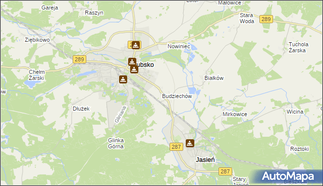 mapa Budziechów, Budziechów na mapie Targeo