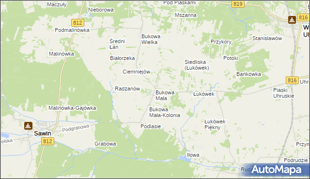 mapa Bukowa Mała, Bukowa Mała na mapie Targeo