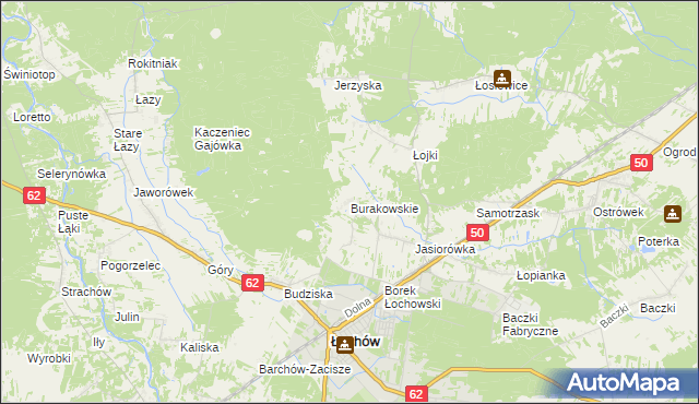 mapa Burakowskie, Burakowskie na mapie Targeo