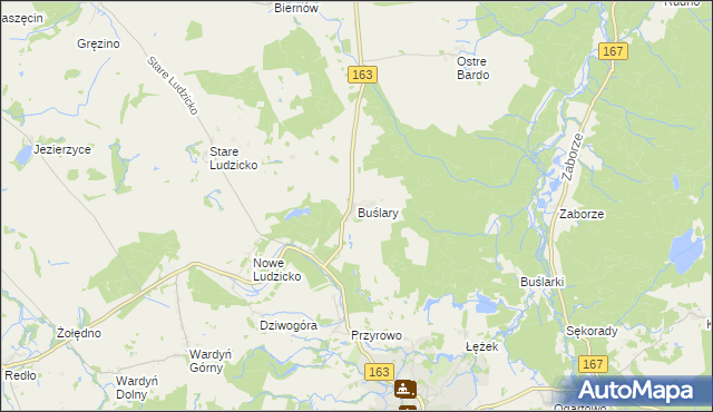 mapa Buślary, Buślary na mapie Targeo