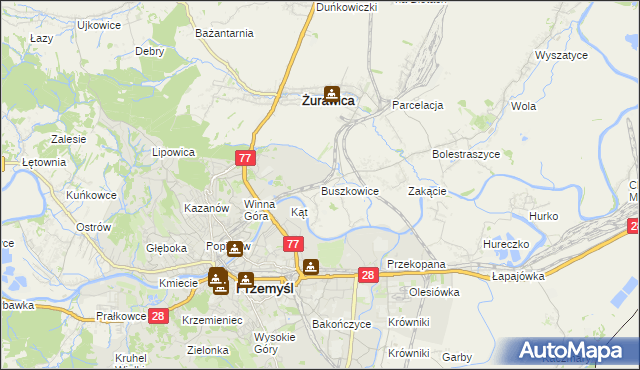 mapa Buszkowice gmina Żurawica, Buszkowice gmina Żurawica na mapie Targeo