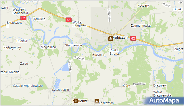 mapa Bużyska, Bużyska na mapie Targeo