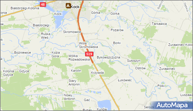 mapa Bykowszczyzna, Bykowszczyzna na mapie Targeo