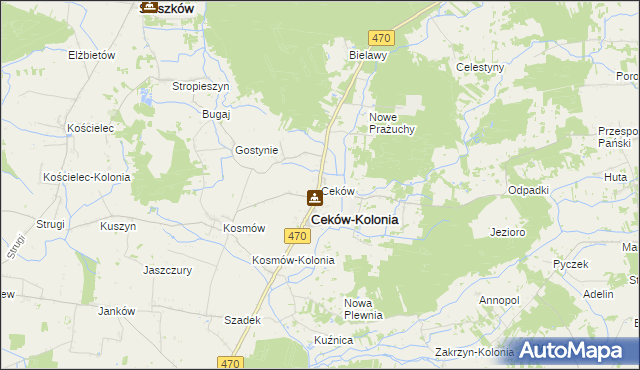 mapa Ceków, Ceków na mapie Targeo