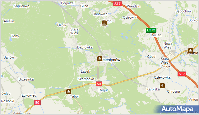 mapa Celestynów powiat otwocki, Celestynów powiat otwocki na mapie Targeo