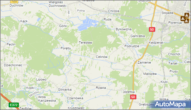 mapa Celinów gmina Dębe Wielkie, Celinów gmina Dębe Wielkie na mapie Targeo