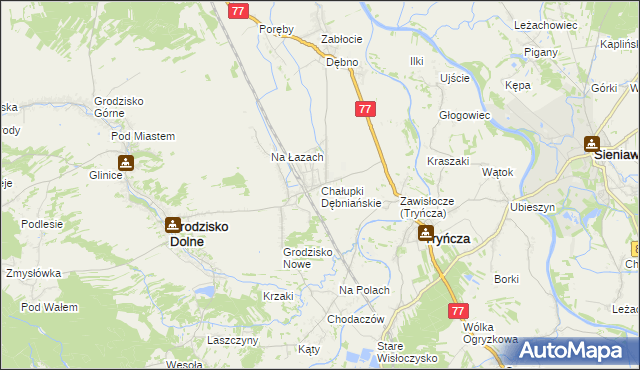 mapa Chałupki Dębniańskie, Chałupki Dębniańskie na mapie Targeo