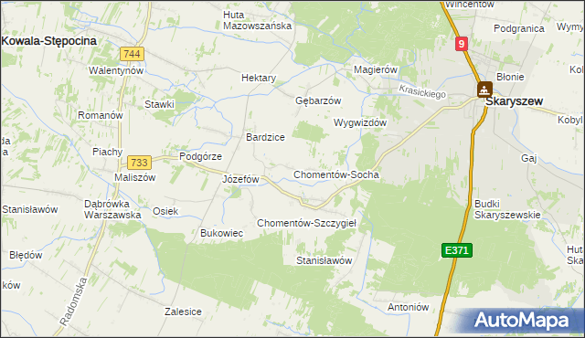 mapa Chomentów-Socha, Chomentów-Socha na mapie Targeo