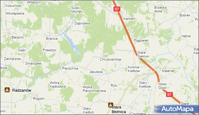 mapa Chruściechów gmina Stara Błotnica, Chruściechów gmina Stara Błotnica na mapie Targeo