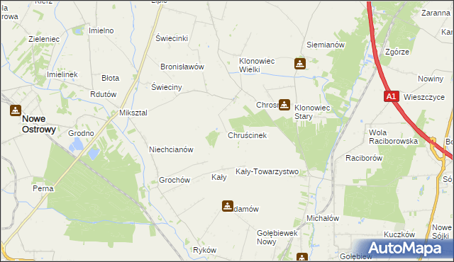 mapa Chruścinek, Chruścinek na mapie Targeo