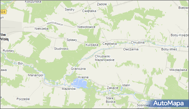 mapa Chruślanki Mazanowskie, Chruślanki Mazanowskie na mapie Targeo