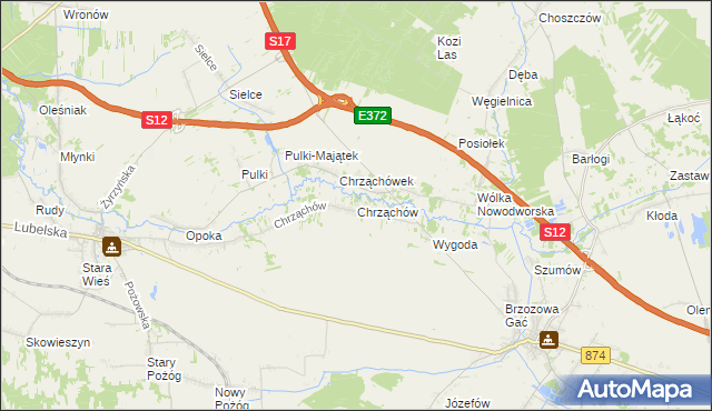 mapa Chrząchów, Chrząchów na mapie Targeo