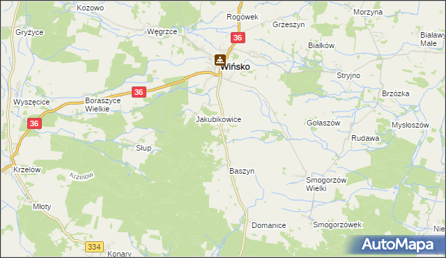 mapa Chwałkowice gmina Wińsko, Chwałkowice gmina Wińsko na mapie Targeo