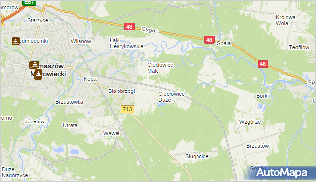 mapa Ciebłowice Duże, Ciebłowice Duże na mapie Targeo