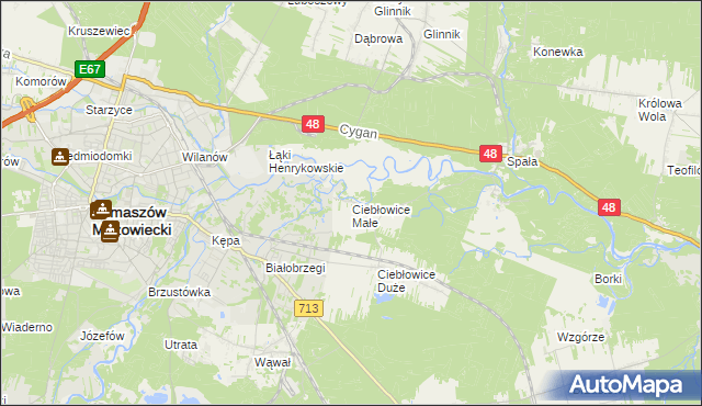 mapa Ciebłowice Małe, Ciebłowice Małe na mapie Targeo