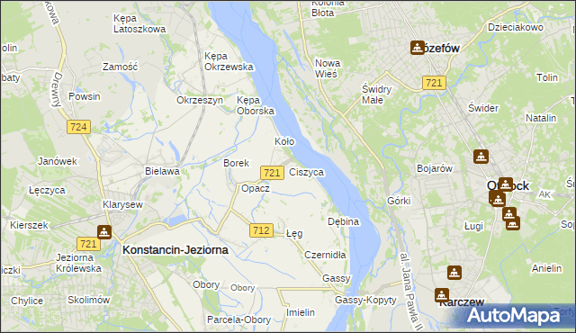 mapa Ciszyca gmina Konstancin-Jeziorna, Ciszyca gmina Konstancin-Jeziorna na mapie Targeo