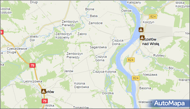 mapa Ciszyca Górna, Ciszyca Górna na mapie Targeo