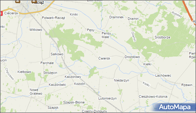 mapa Ćwiersk, Ćwiersk na mapie Targeo