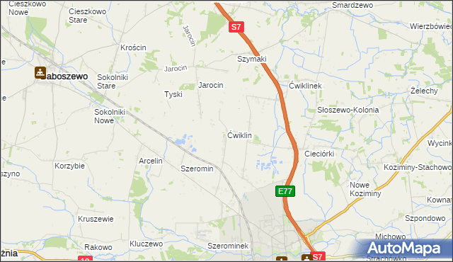 mapa Ćwiklin, Ćwiklin na mapie Targeo