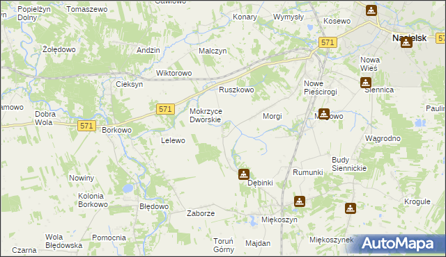 mapa Czajki gmina Nasielsk, Czajki gmina Nasielsk na mapie Targeo