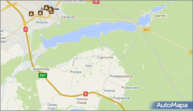 mapa Czarnucha, Czarnucha na mapie Targeo