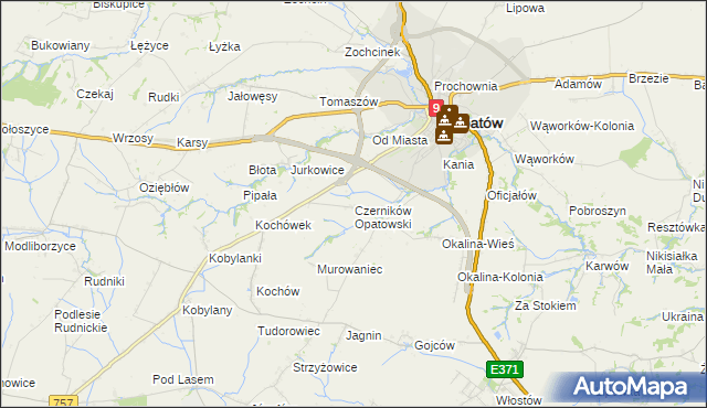 mapa Czerników Opatowski, Czerników Opatowski na mapie Targeo